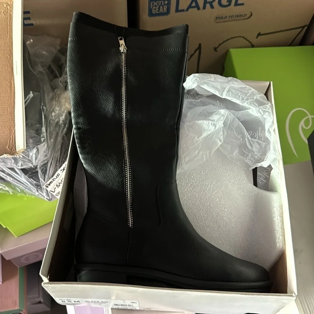 Style & Co. Style & Co. Womens Olliee Faux Leather Tall Knee-High Boots